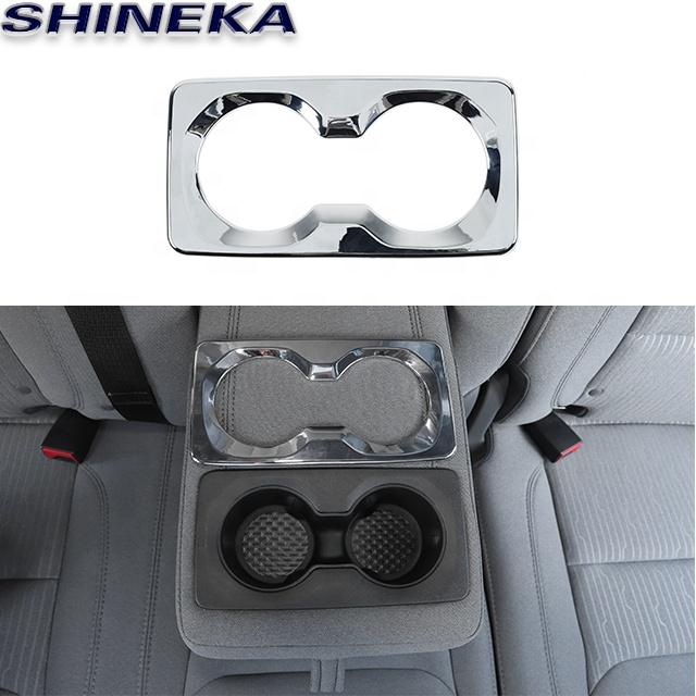 Car Interior Accessories Carbon Fiber Rear Armrest Cup Holder Trim Cover Panel for Dodge Ram 2018+ красный