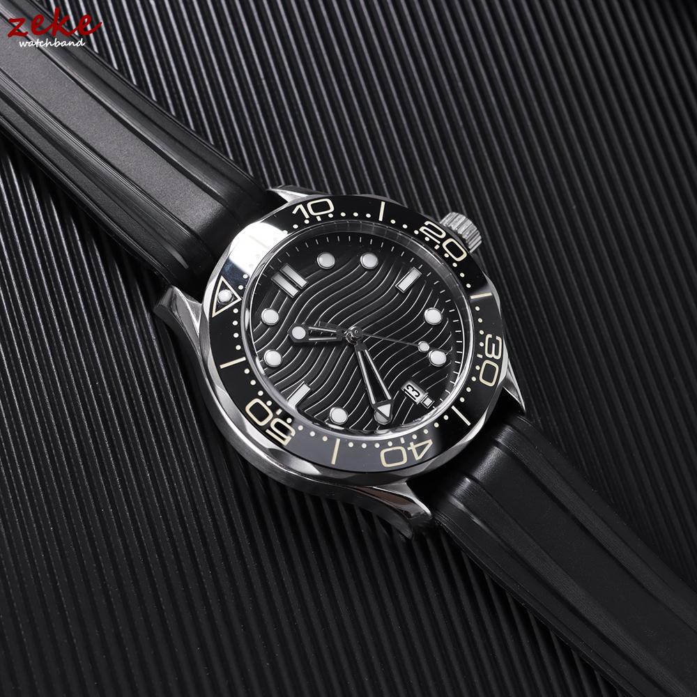 20mm Silikonowy Pasek do Zegarka dla Omega Seamaster 300 Gumowy Pasek dla Mężczyzn Kobiet Wodoodporna Sportowa Bransoleta Opcje Wielokolorowe