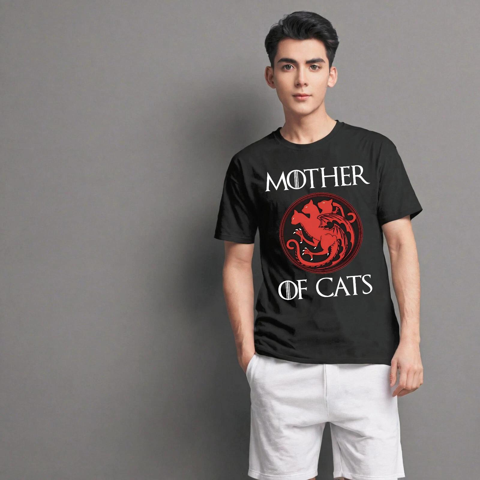 Mother Of Cats T-Shirt, Mothers Day Gift Present For Mum Crazy Cat Lady Tee M