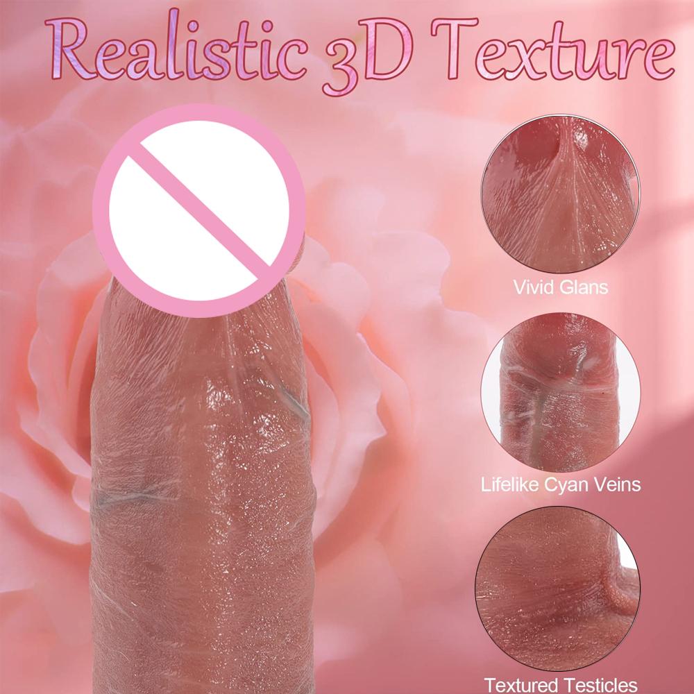 7.3inch Soft Realistic Dildo Silicone Anal Dildo with Suction Cup Dark-Brown Fake Penis Adult Sex Toys for Beginner Dildos Women