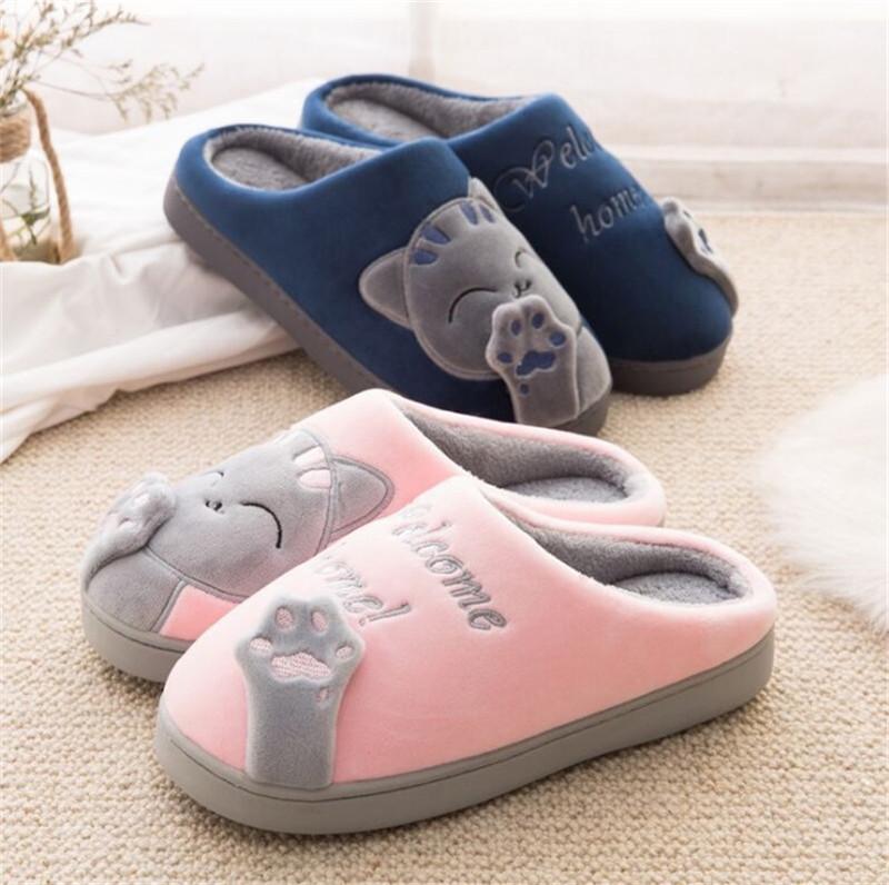 Women's Cozy Winter Cotton Slippers - Cute, Indoor, Heel-Covering, Plus Velvet, Soft Sole