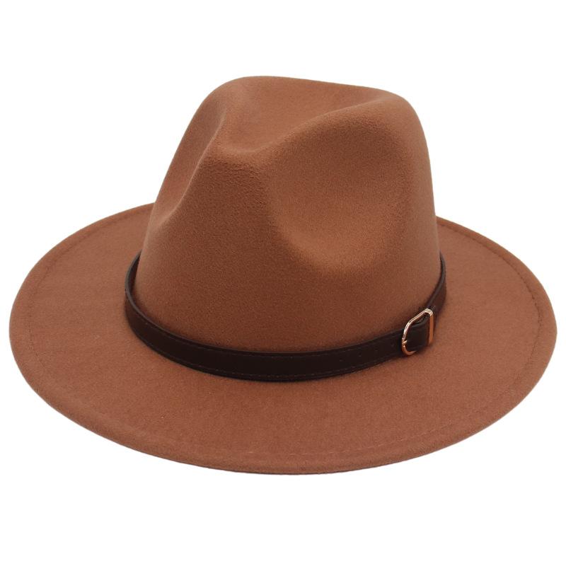European And American Style Small Belt Top Hat Model Wears And Takes Pictures, Big-Brimmed Jazz Hat Modifies Face Shape, Ethnic Style Men'S And