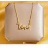 Women Fashion Crown Love Inlaid Diamond Titanium Steel Pendant Clavicle Necklace