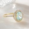 Luxury New Internet Celebrity Ins Fashion Sea Blue Zircon Ring, Simple Women's Jewelry Small Fragrant Style Gold-plated Jewelry