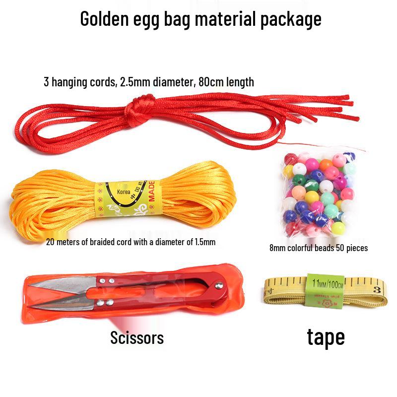 Dragon Boat Festival Five-Color Egg Pouch: Handmade Duck Egg Neck Accessories for Kindergarten Egg Pouch