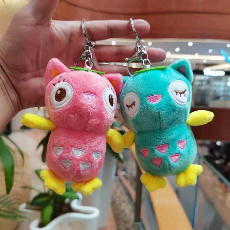 Owl Cat Fun Plush Doll Keychain Soft And Colorful Adorable Bag And Accessory Car