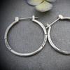 Retro Antique Silver Floral Hoop Earrings - European & American Style