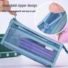 Transparent Mesh Double-Layer Pencil Case for Students - Large Capacity