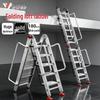 Bububu Heavy-Duty Aluminum Folding Ladder with Handrail