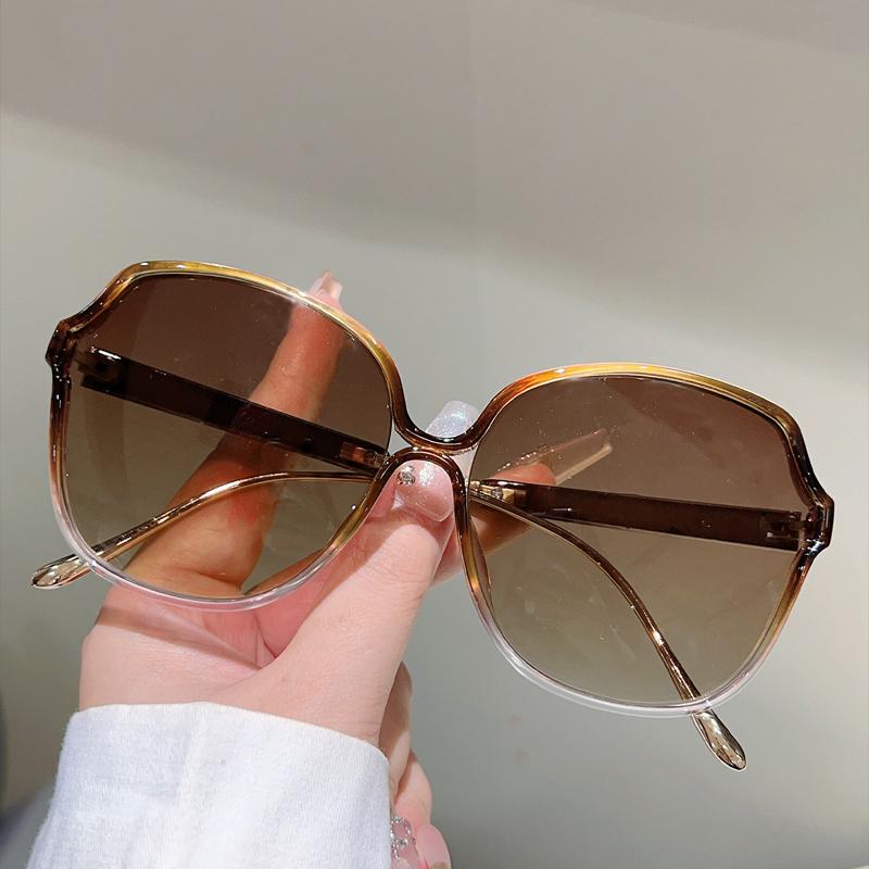 Oversized Round Sunglasses Women Vintage Stylish Gradient Deocr Shades Trendy Brand Design Candy Color Rim Sun Glasses