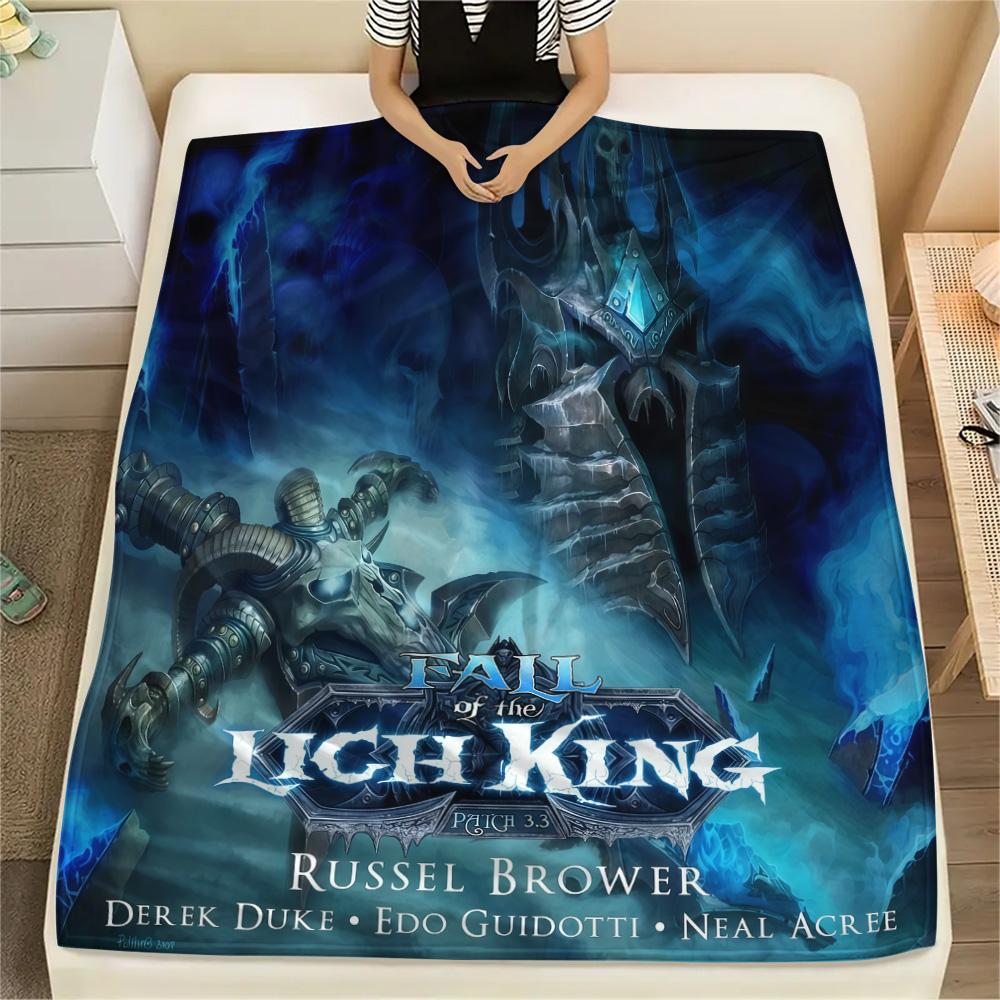 1pz Coperta in Flanella con Stampa Warcraft, Alta qualità Confortevole per Tutte le Stagioni, Decorazione per la Casa, Calore e Comfort, Perfetta per Regali di Natale