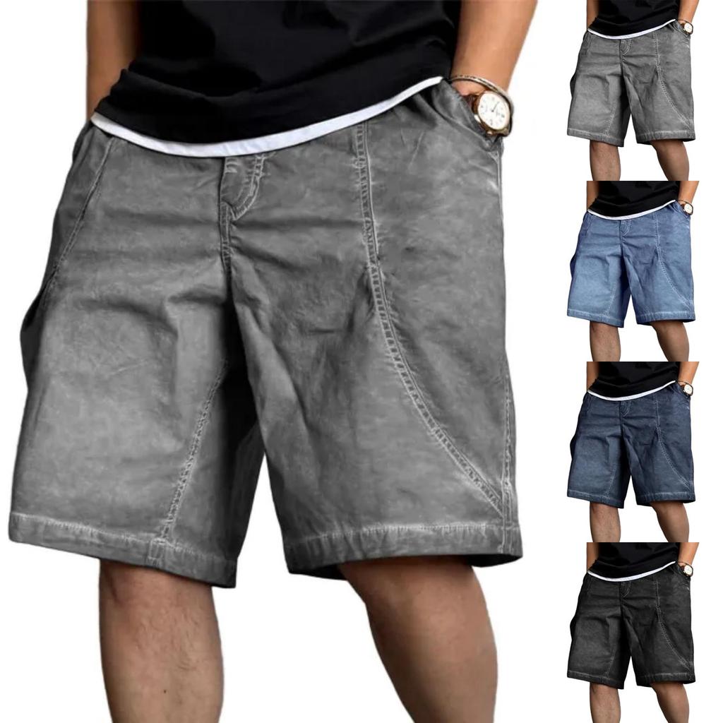 Men's Fashionable Casual Washed And Distressed Five-inch Length Sports Shorts