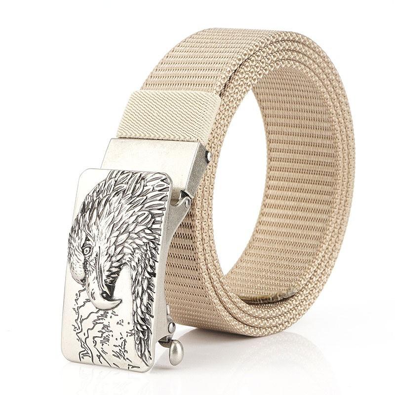 Vintage Casual All-matching Men s Canvas Belt Automatic Buckle Women s Pants Nylon 120cm