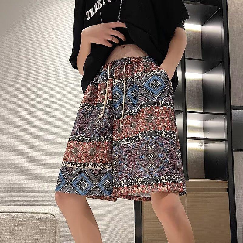 Issilke Kule Hawaiianske Strandshorts Herre Sommer Tynt Design Japansk Retro Amerikansk Trendy Merke Casual Femtedelsbukser