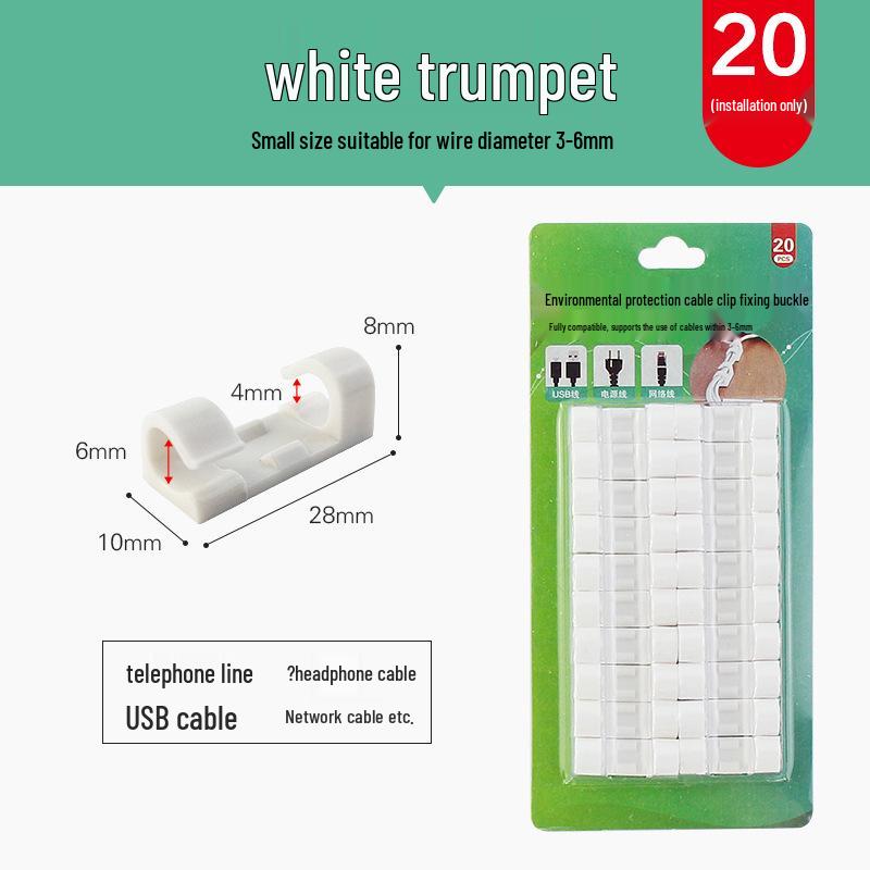 Self-Adhesive Cable Organizer: Nail-Free Acrylic Storage Buckle for Network and Power Cables