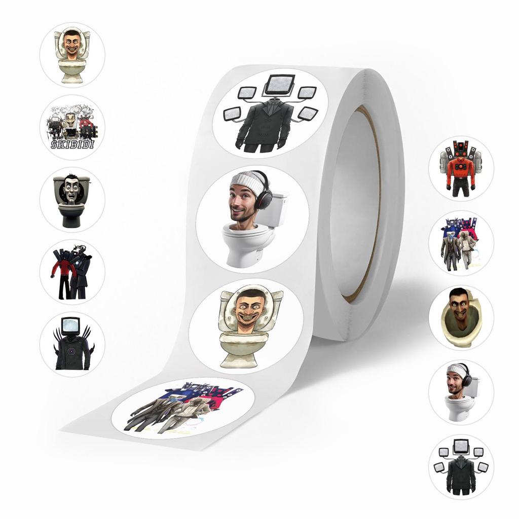 500 Sheets/Roll Kids' DIY Round Reward Stickers for Toilet Man Tape Sealing
