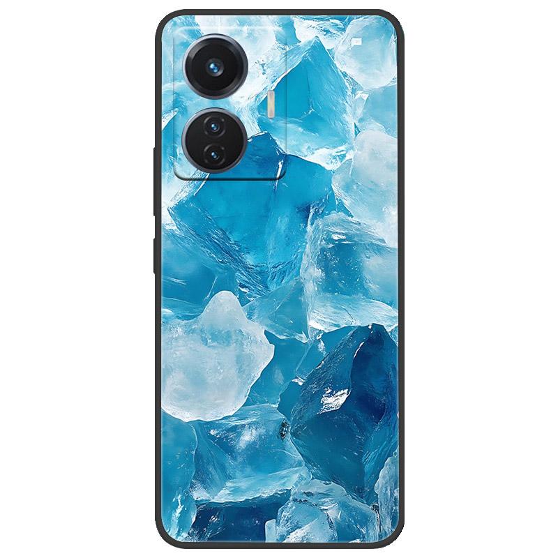 For Vivo T1 4G Y55 4G iQOO Z6 44 W V2153 Case Marble Soft Matte Silicone Back Cover For Vivo T1 44W Full Coverage Phone Shell