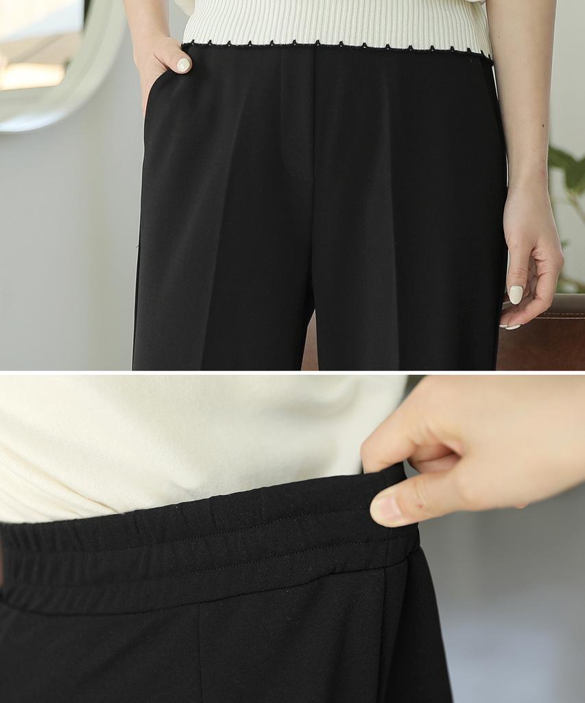 Ppaeppae Elastic Stretch Wide Slacks