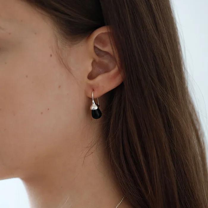 ONYX BELL DROP EARRINGS