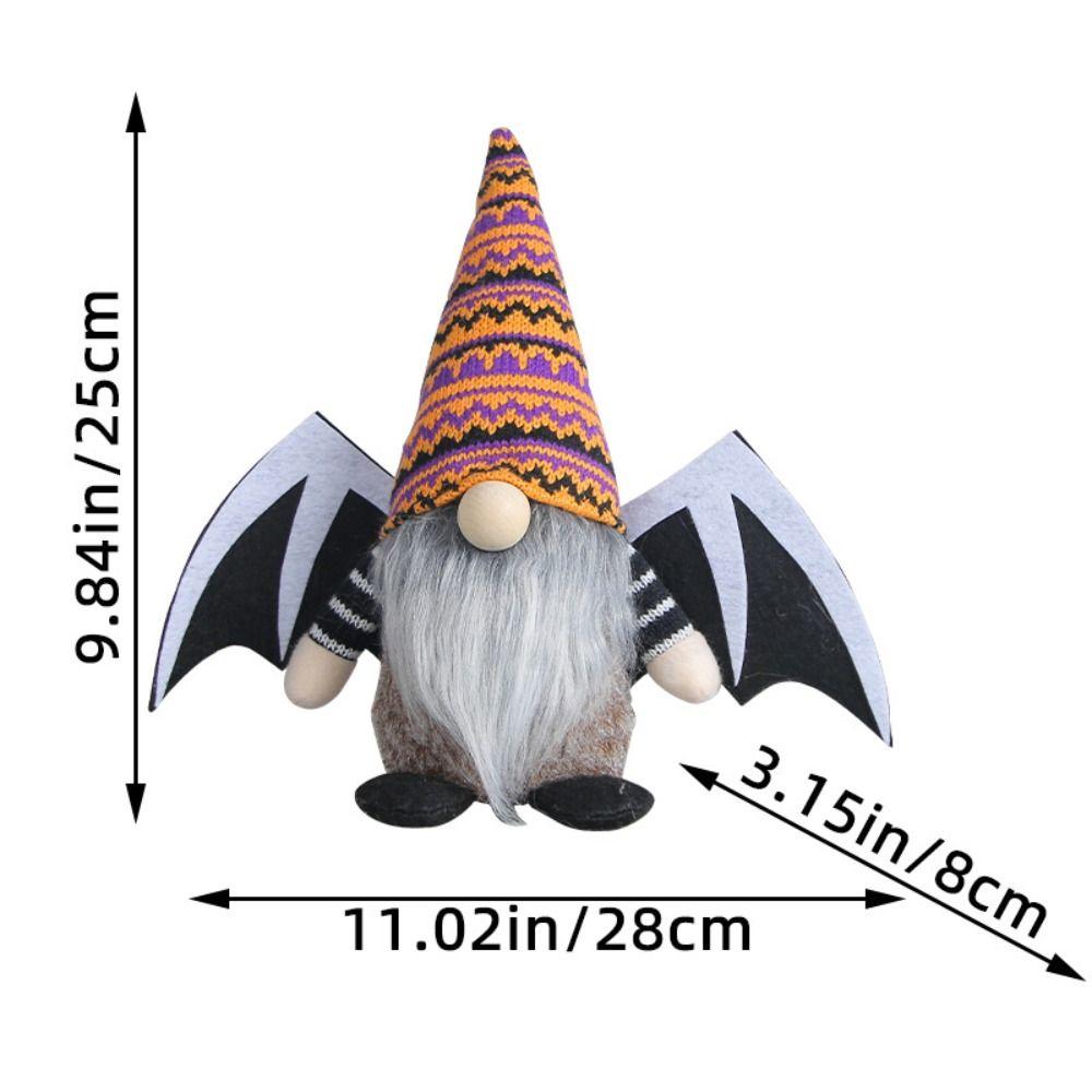 Cute Halloween Wings Doll Funny Knitted Plush Doll Crafts Faceless Doll New Year