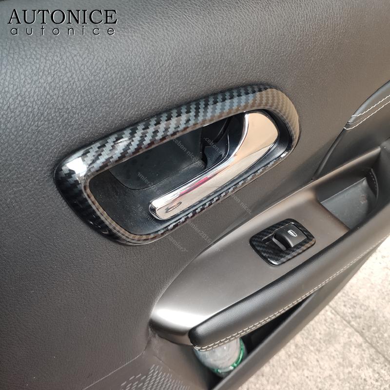 4PCS Carbon Fiber Color Door Handle Bowl Frame Cover Trim Fit for Dodge Journey JCUV 2013 2014 2015 2016 2017 2018