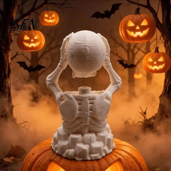 Novelty Gifts for Friends Hands on Head Skeleton Figurine, 3D Printed Skull Statue, Trendy Collectible Display Items Funny Stress Relief Desktop