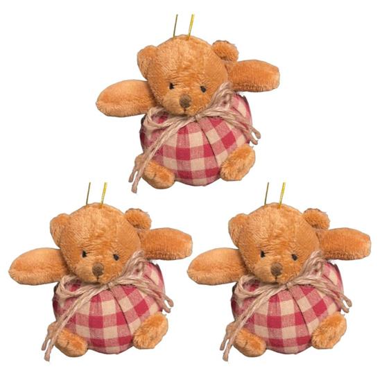 Ozdoby w kratę z misiem na choinkę 4-calowe mini wypchane pluszowe misie w kratę dekoracja na choinkę na święta Bożego Narodzenia dekoracja do domu na przyjęcie