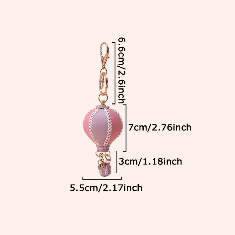 WTEMPO Romantic Hot-air-balloon Shaped Car Pendant DIY Material Bag Handmade Leather Goods Keychain Pu Bag Pendant Gift