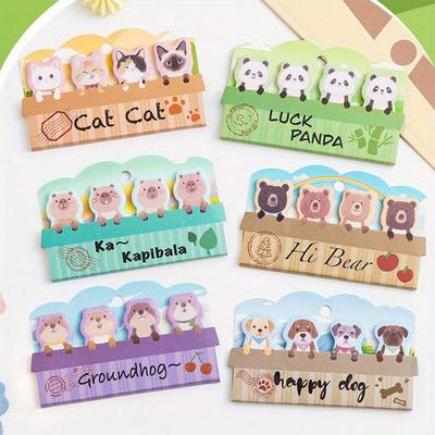 1/6 Pack Niedliche Kleine Tiere Speziell Geformte Mini-Index-Haftnotizen Mini-Größe 120 Blatt/Pack Beschreibbar und Klebbar
