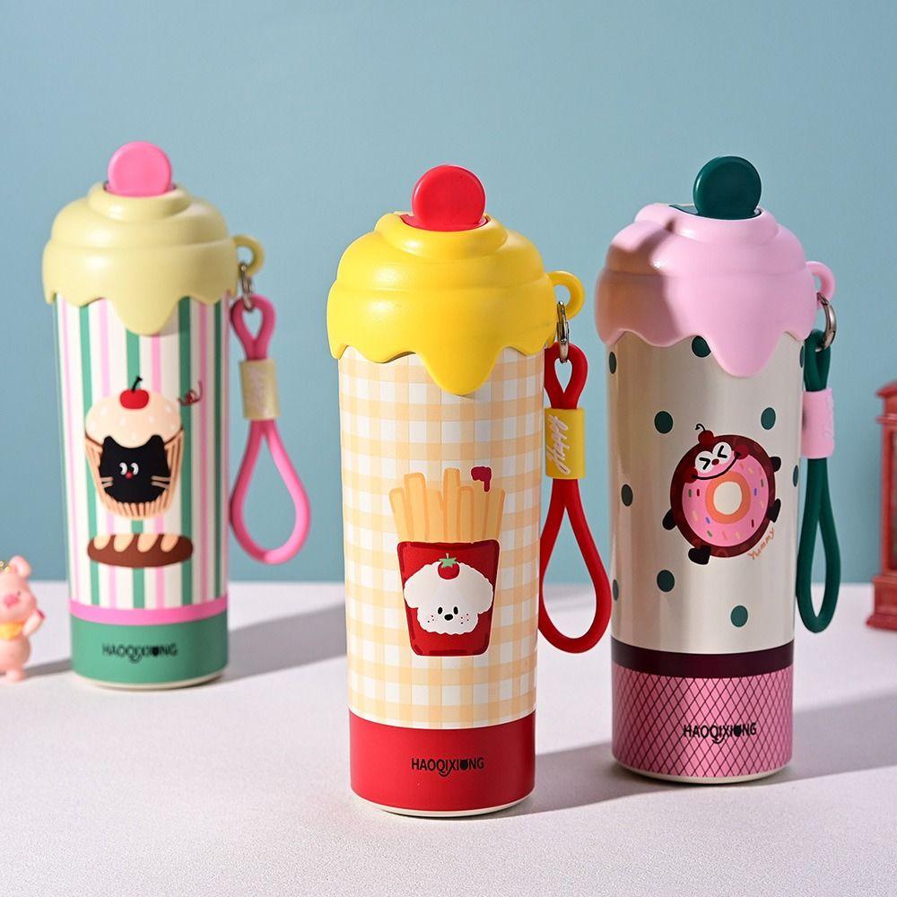 Ice Cream Vacuum Cup Insulation Or Cooling High-Capacity Floating Ball Insulated Cup 600ML With Pendant Thermal Mug