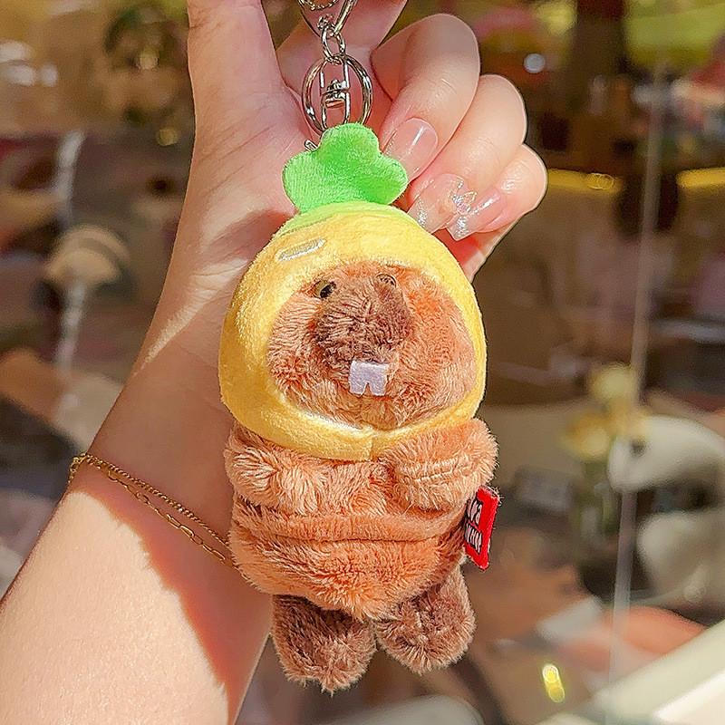 Carrot With Marmota Hat Cartoon Plush Pendant For Key Holder And Gift Idea