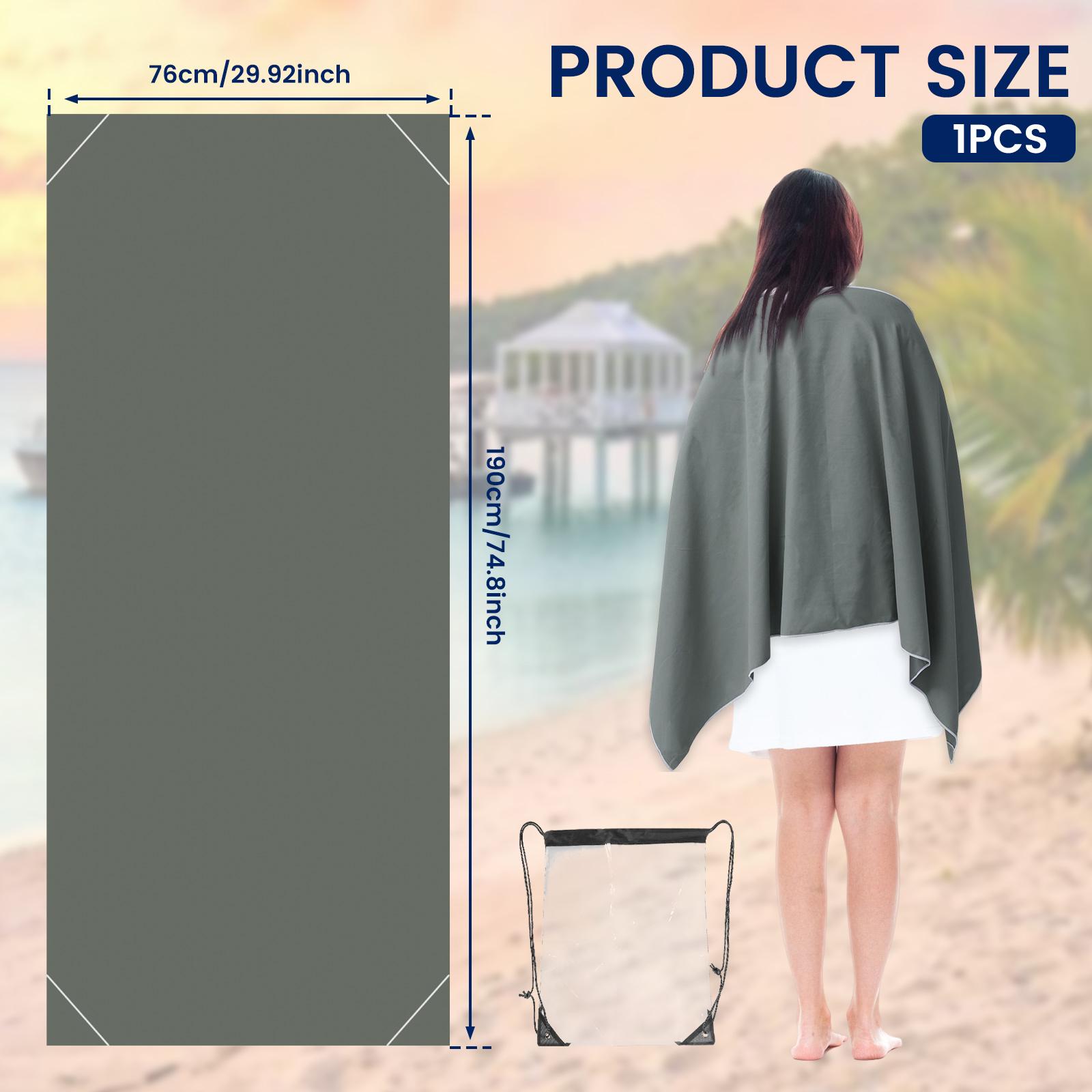 

Magnetic Bath Towel Multifunctional Outdoor Towels Versatile Sand Resistant Absorbent Towel Quick Drying Beach Towel for Surfing зелёный