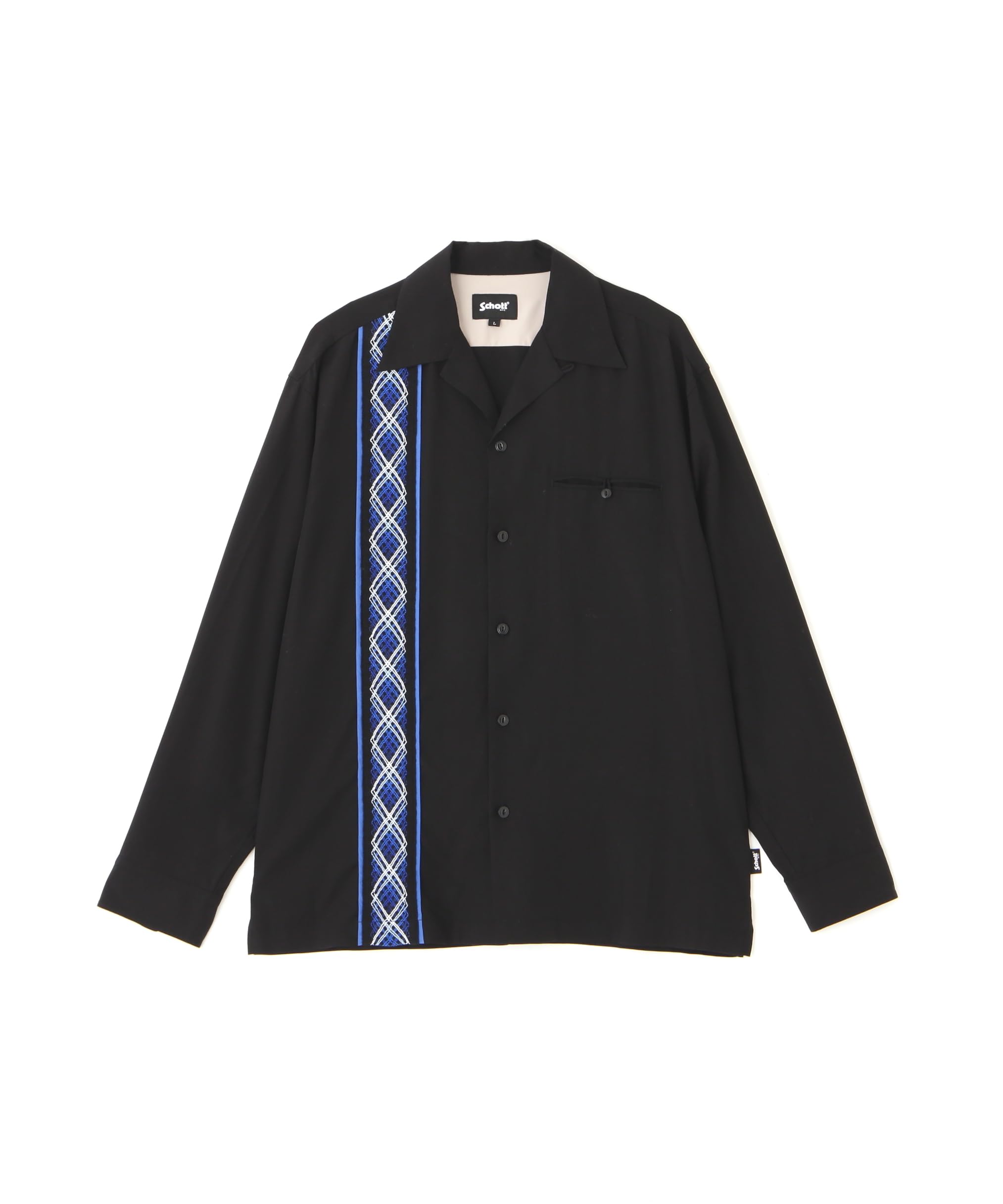 

Schott NYC Braid Lyocell Long Sleeve Shirt, Men s, Size M, Black (782-4120003)