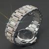 Hip Hop Iced Out Mens Watch Diamond Paved Analog Quartz Watch Waterproof Stainless Steel Luxury Wristwatch