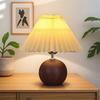 LED Table Lamp Nordic Pleated Fabric Tricolour Light US/EU For Living Room Home Bedroom Atmosphere Decoration LED Night Light