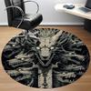 1PC Wolf Pack Office Round Area Rug, Mat Suitable For Office, Under Office Chairs Bedroom Living Room Home Decor, Room Deco
