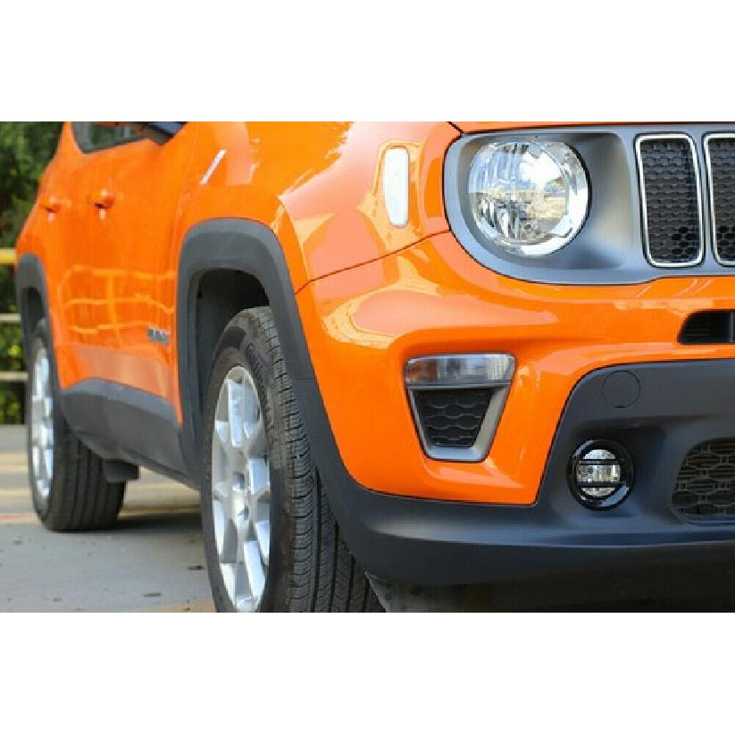 Black Front Fog Light Ring Cover Decor Trim For Jeep Renegade 19+ Accessories