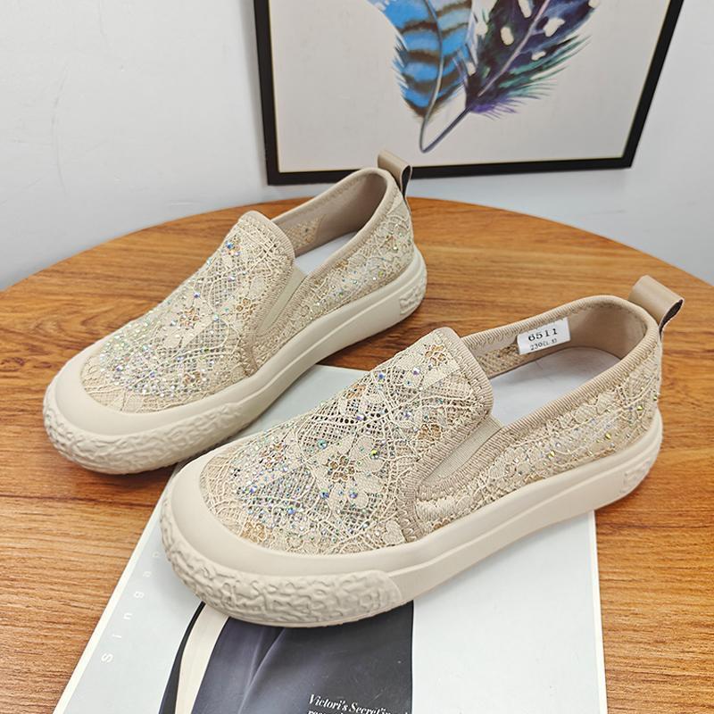 Xiaoxiangfeng Fisherman Shoes Women's 2025 Spring and Summer New Lace Breathable Mesh Versatile Thin One-pedal Casual Shoes