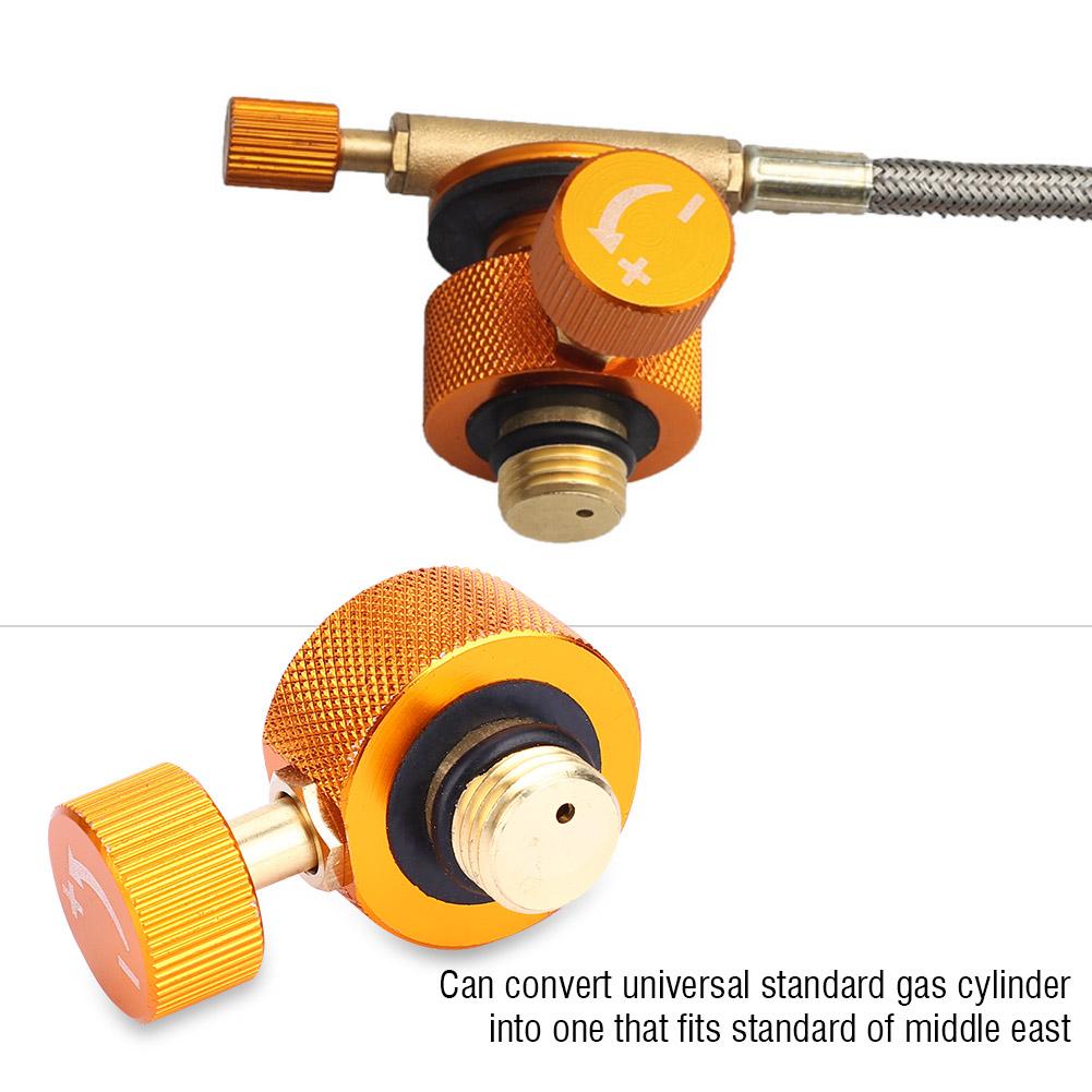 Gas Head Adapter, Metal Gas Adapter Portable Copper Gas Cylinder Converter for Middle High Pressure Gas Converter