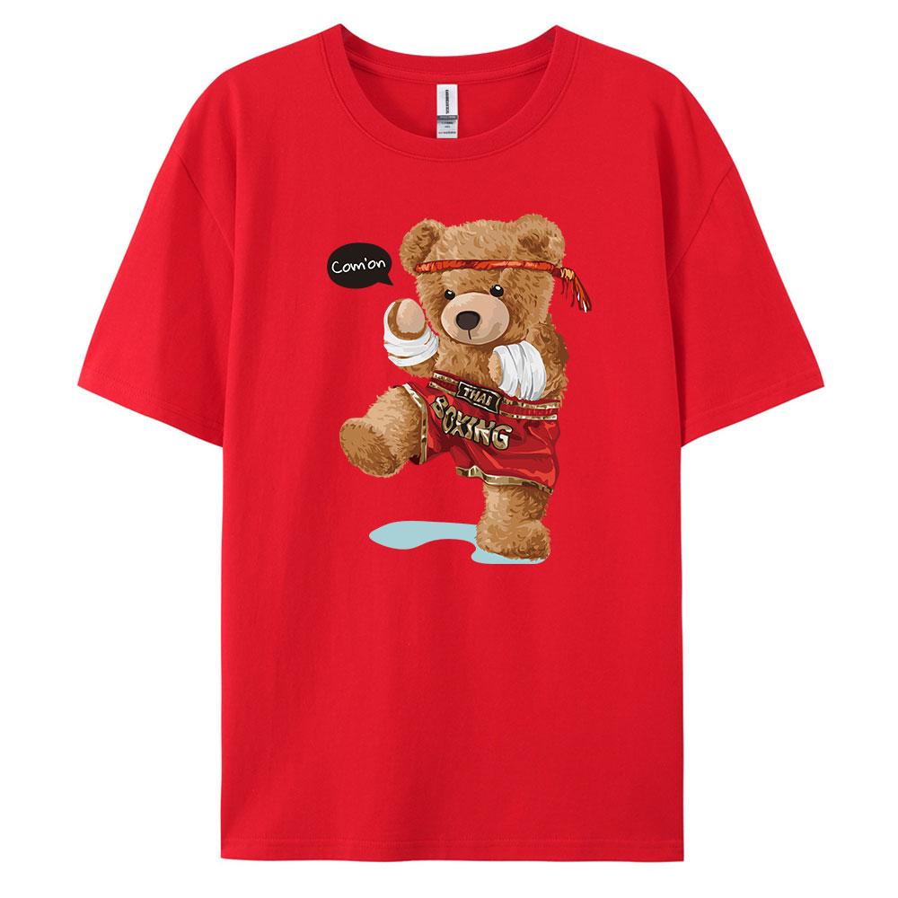 Bär Herren Freizeit Kurzarm T-Shirt mit 100% Baumwolle Mode Druck T-Shirts Übergröße