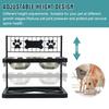 Elevated Dog Bowls Stand Height Adjustable Raised Bowl Stand with 2 Stainless Steel Bowls