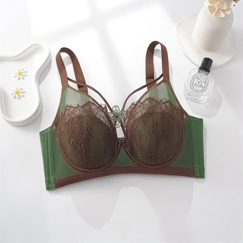 

8 Sexy eyelashes, lace underwear, seamless pull-up, anti-sagging, closed breasts, large breasts, small adjustment bra cover 44bcd cup