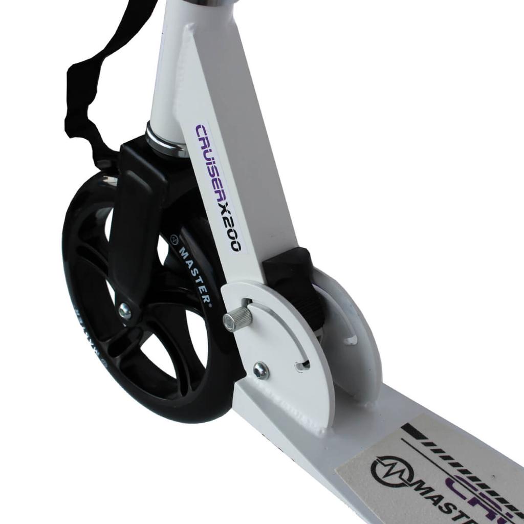 Folding scooter with transport strap MASTER Cruiser 200 mm WHITE