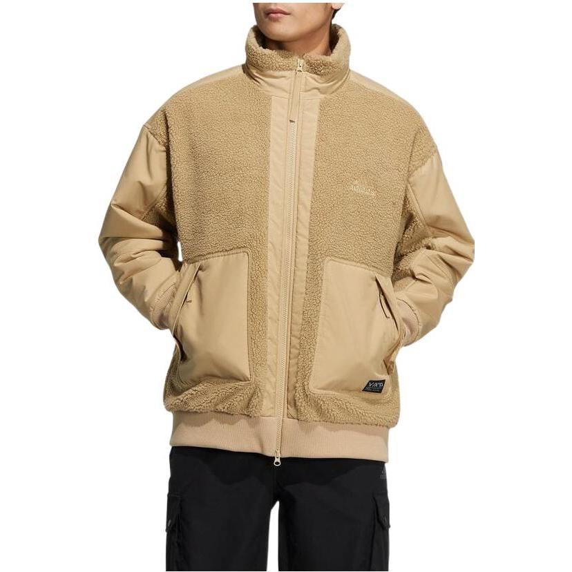 Adidas Jackets Men's Khaki Stand Collar Moderate Other HP1391