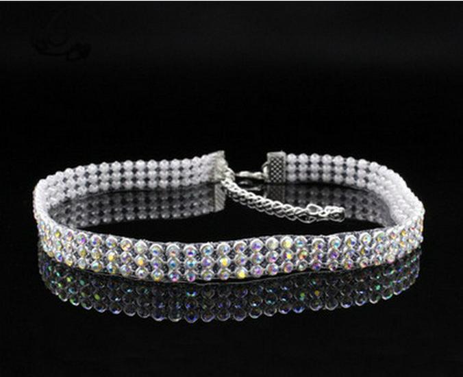 Elegant Women's European American Rhinestone Wedding Choker Necklace