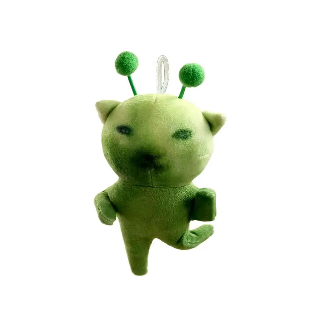 Green Alien Cat Special Effect Plush Toy Poseable and Deformable Stuffed Animal Creative Ugly Cute Plushie Keychain For Beautiful Gifts