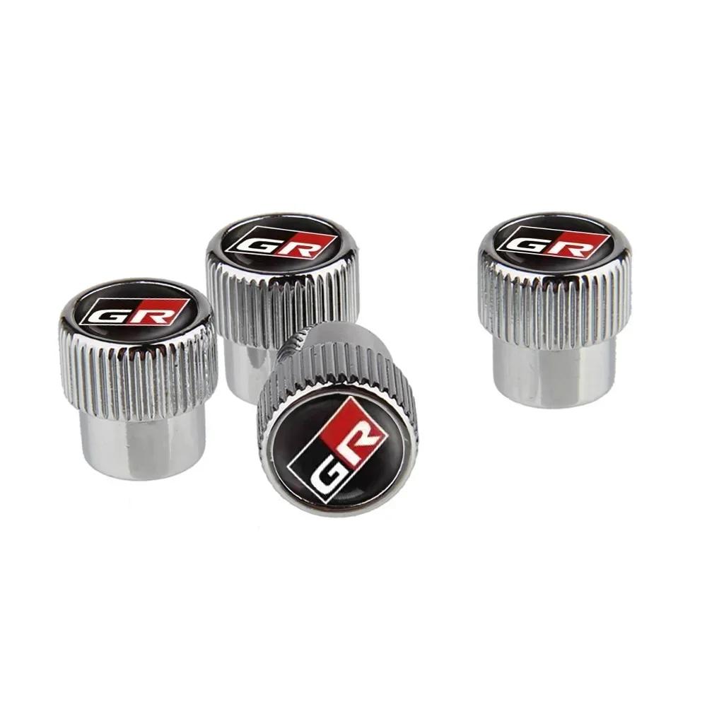 ANS1 4pcs Car Wheel Tire Valve Caps Dustproof for Toyota GR Sport Gazoo Camry Corolla Hilux Tacoma Aqua Avensis CHR Prius Yaris Rav4