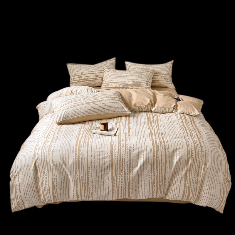 Fuyuefen Light Yellow Stripe All-Cotton Bedding Collection
