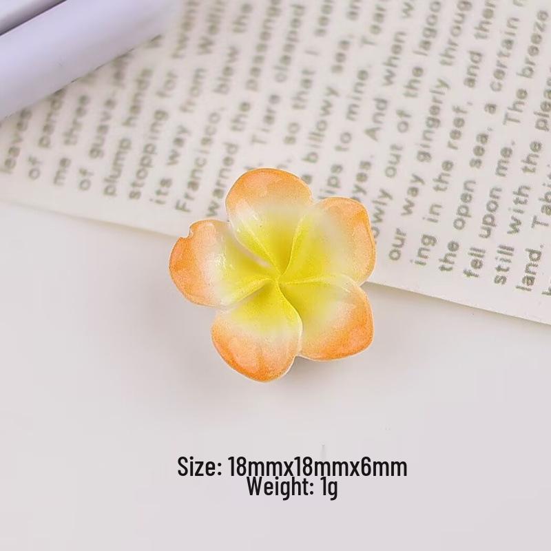 Colorful Plumeria Resin Charms: DIY Cream Glue Accessories for Crocs, Hair Clips, Earrings, Phone Cases