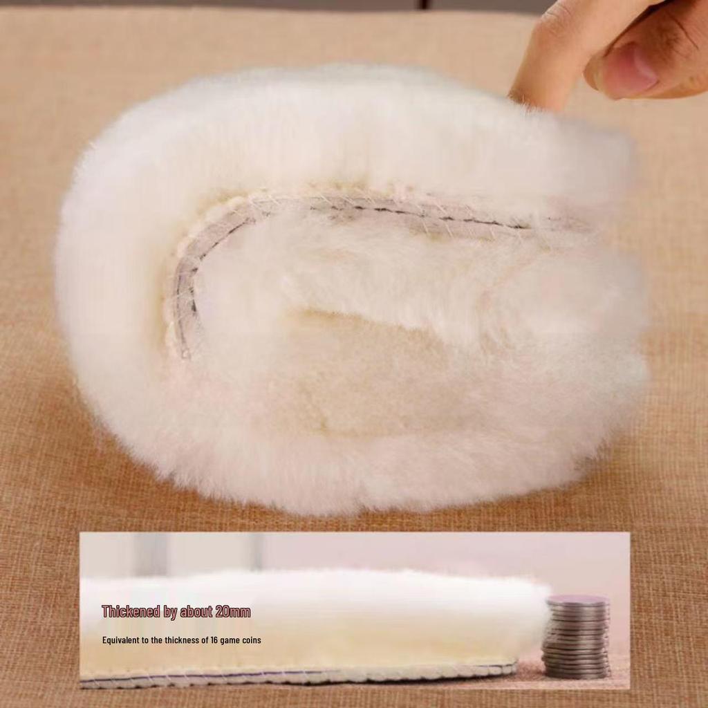 Dicke Woll-Einlegesohlen: Atmungsaktive, schweißabsorbierende, geruchshemmende Leder-Pelz-Mischung, mit Fleece gefüttert für Herren- & Damen-Schneestiefel